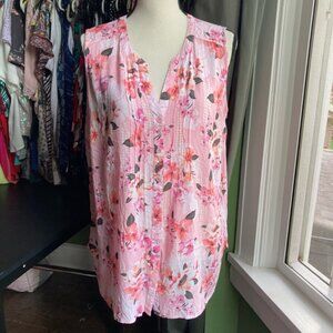 Women's Northern Reflections Sleeveless Top Pink Floral Size XL